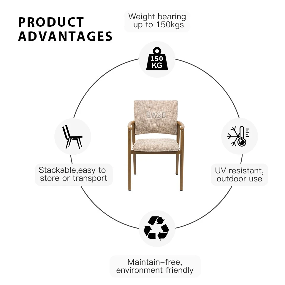 Aluminum Padded Restaurant Chairs high quality