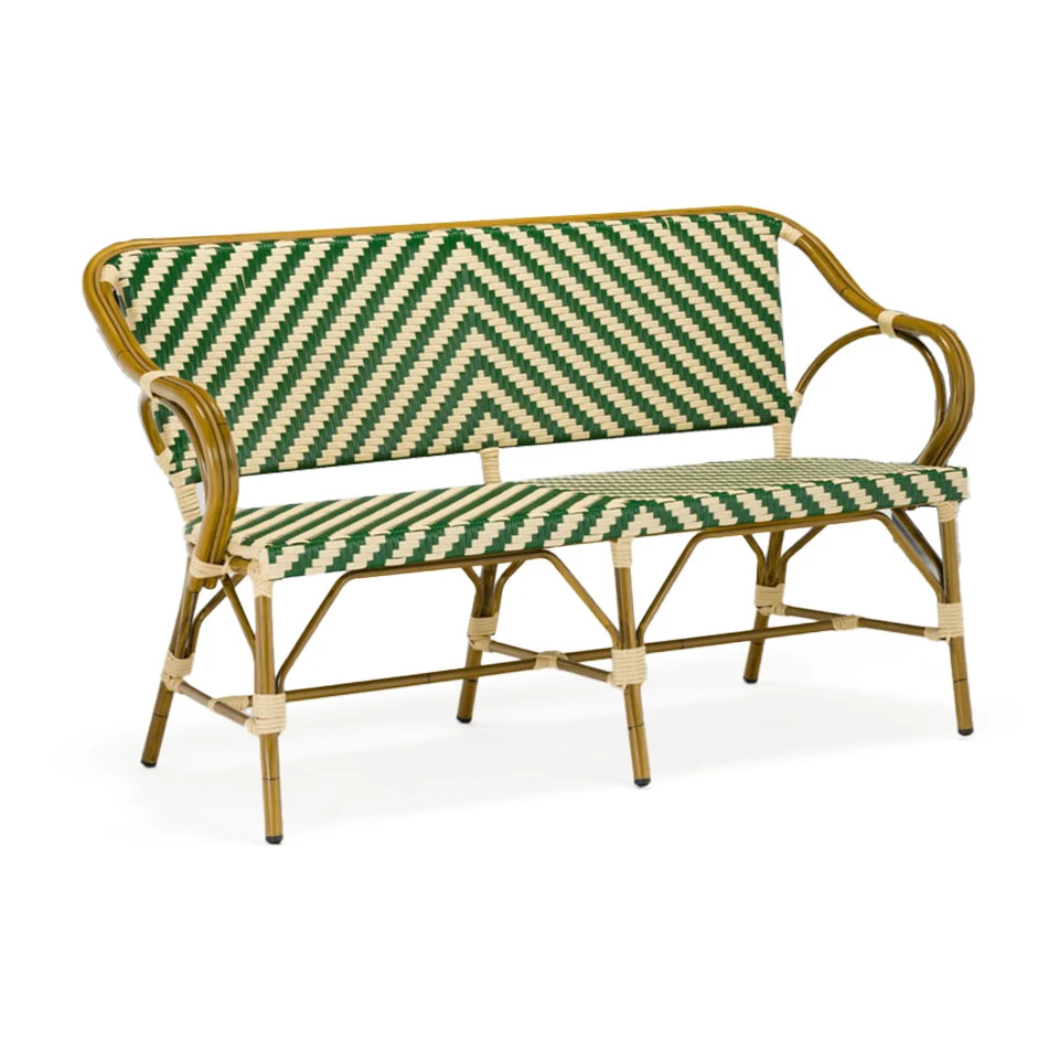 Aluminum Parisian Bistro Rattan Outdoor Sofas