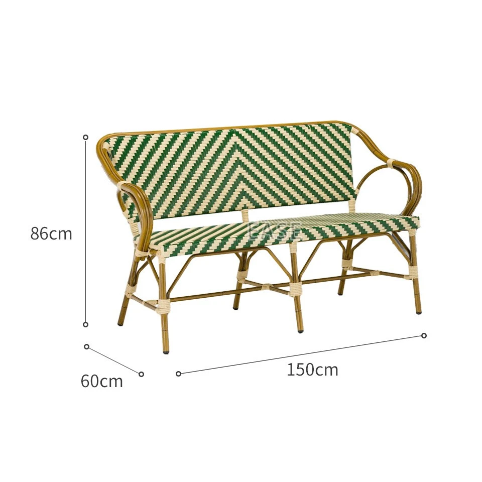 Aluminum Parisian Bistro Rattan Outdoor Sofas factory
