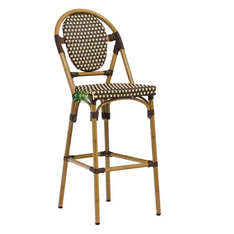Aluminum Parisian Rattan Outdoor Bar Stools