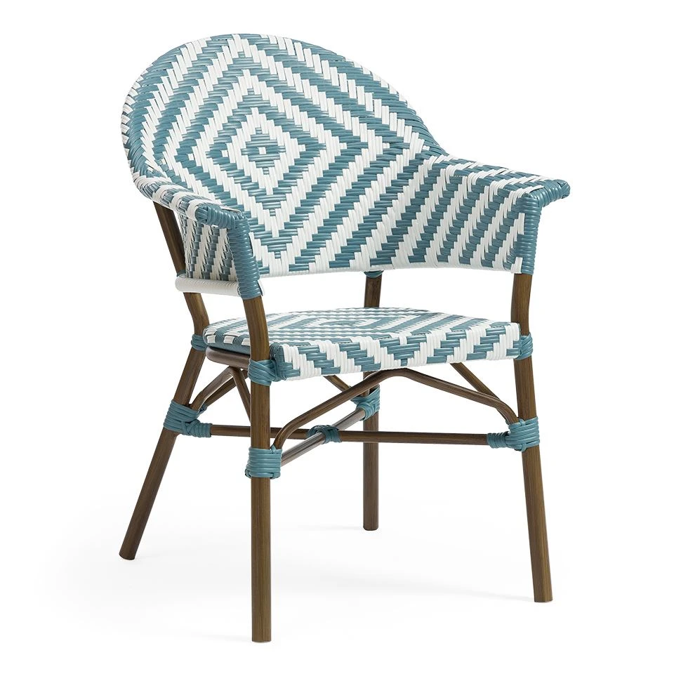 Aluminum Rattan Outdoor French Bistro Chairs