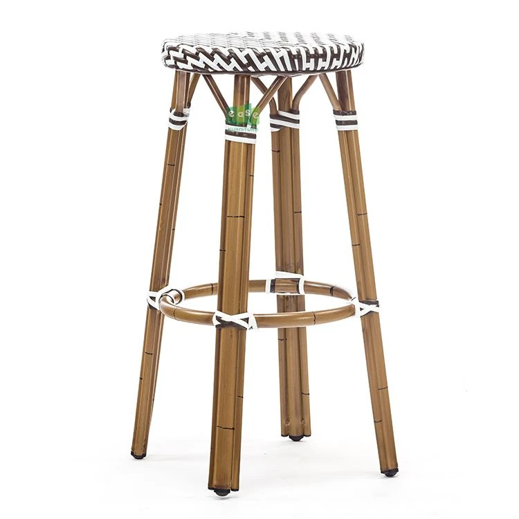Aluminum Rattan Round Outdoor Bar Stools