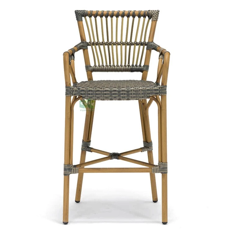 Aluminum Rattan Wicker Outdoor Bar Stools factory