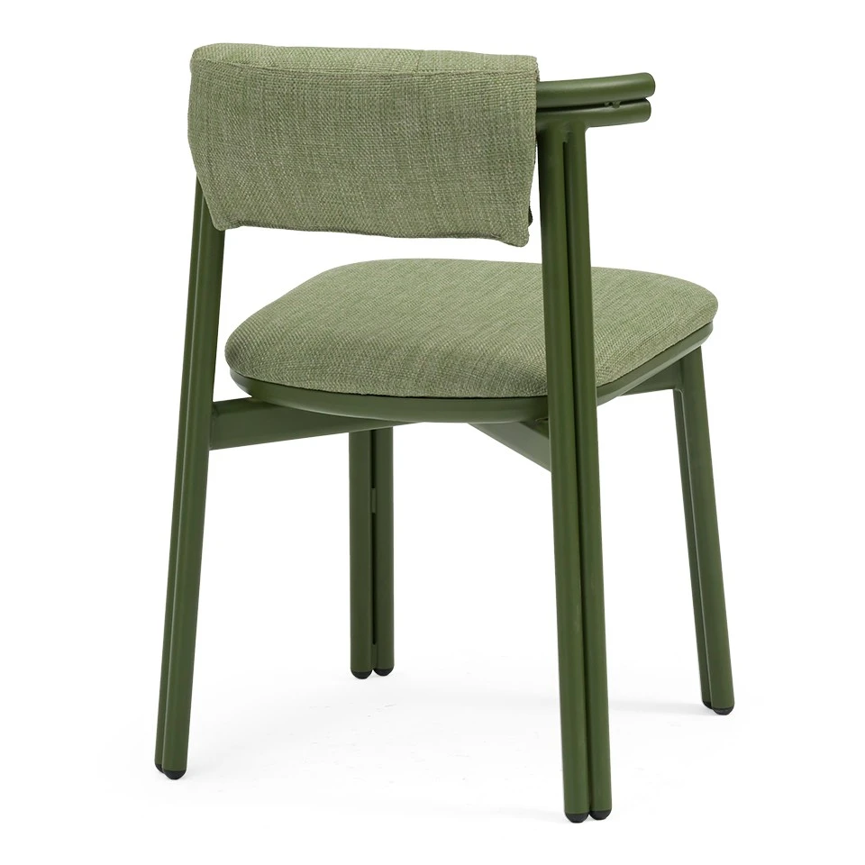 Aluminum Upholstered Green Restaurant Chairs factory