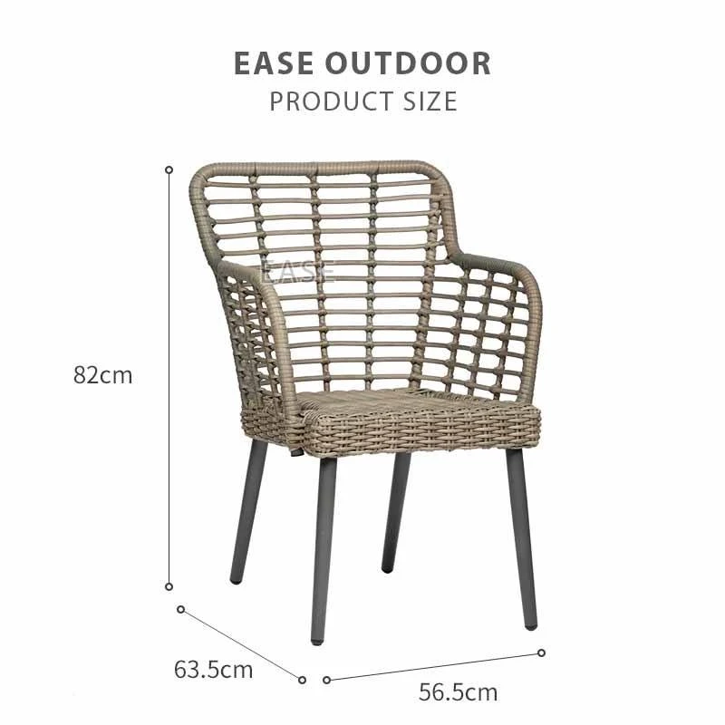 Cafe Aluminum Outdoor Rattan Wicker Chairs factory