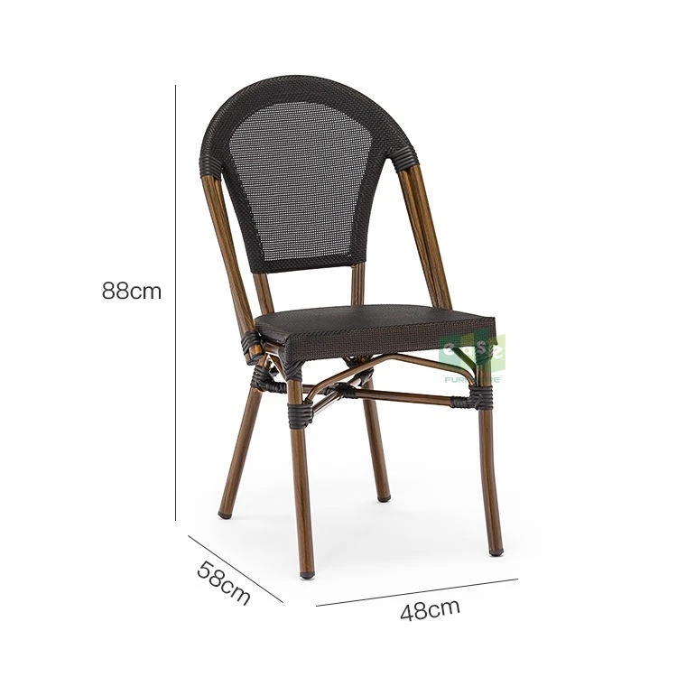 French Bistro Cafe Outdoor Textilene Chairs factory
