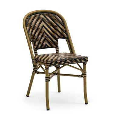 Aluminum Rattan Commercial French Bistro Chairs