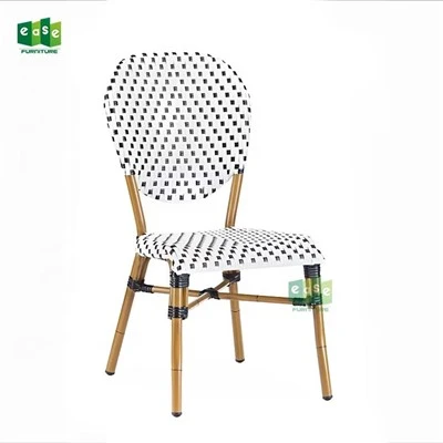 French Style Outdoor Bamboo Rattan Woven Dining Chair For Sale