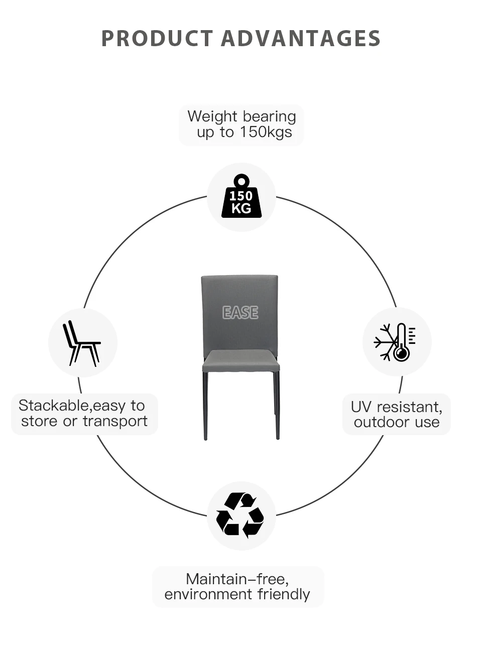Armless Outdoor Upholstered Restaurant Chairs Factory in China Armless Outdoor Upholstered Restaurant Chairs Factory in China