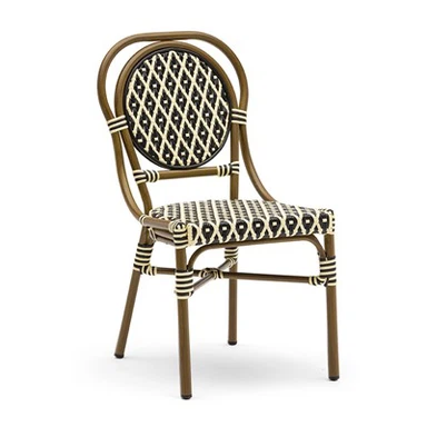 French Wicker Rattan Chair Patio Garden Bistro Chair