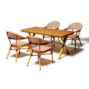 Outdoor Restaurant 4 Chairs and Table Set