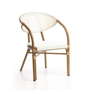 Outdoor Bistro Chairs White and Black