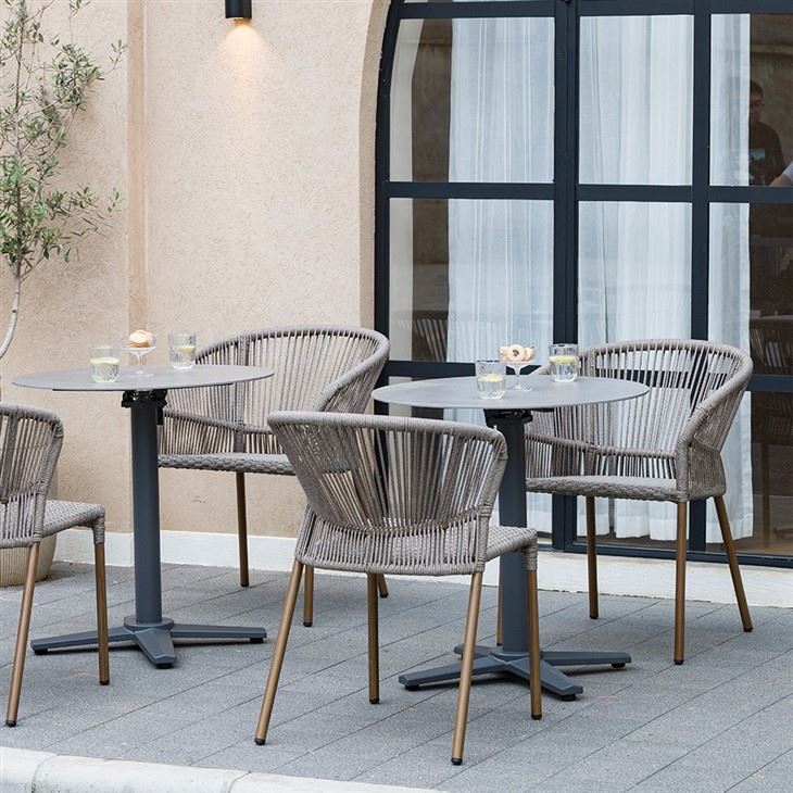 Twisted PE Rope Chair For Outdoor Cafe Style