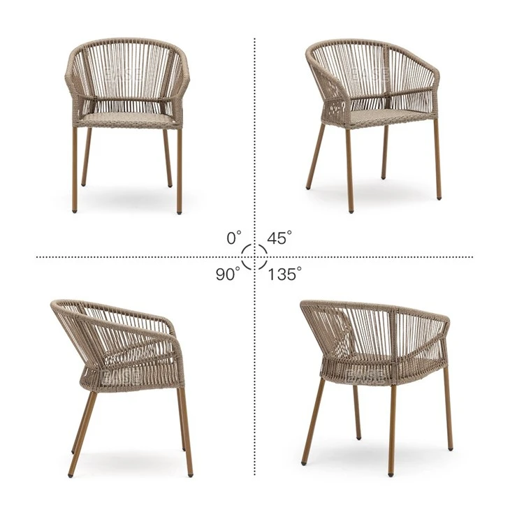 Twisted PE Rope Chair For Outdoor Cafe Style