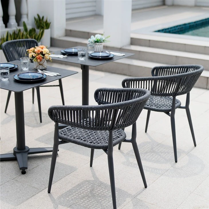 Outdoor Restaurant Coffee Furniture Rope Garden Dining Chair